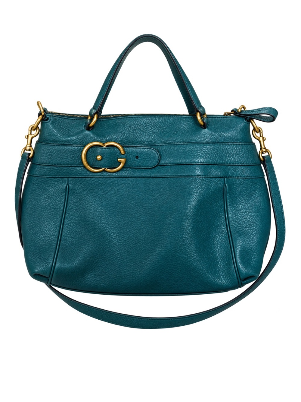Gucci GG Ride Leather Tote - Teal